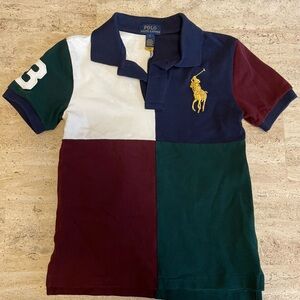 Polo by Ralph Lauren Kids Big Pony Multicolor Block Mesh Polo Shirt